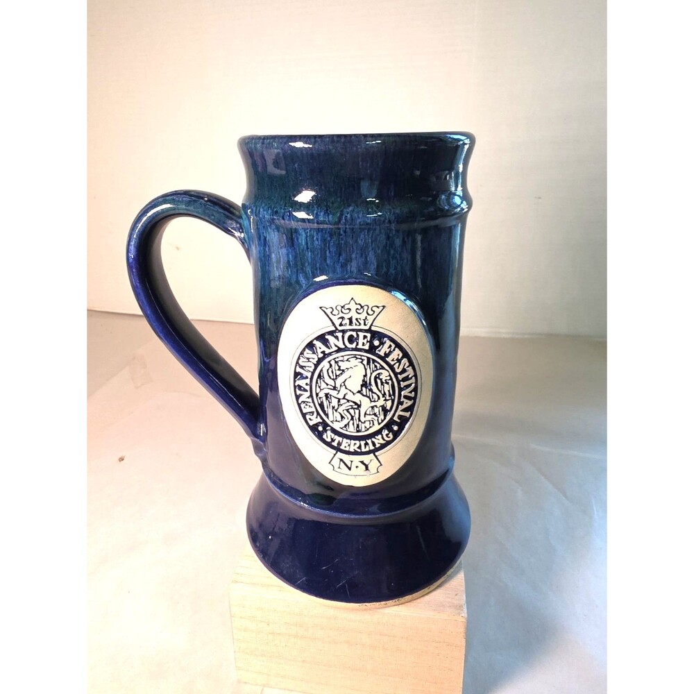 Vtg 1997 Renaissance Festival Sterling NY Handmade Stein Mug Stoneware 24oz